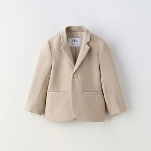 Zara Kids Beige Stretch Blazer and Pants Set